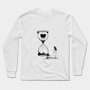 The sad girl using hammer smashing the love hourglass Long Sleeve T-Shirt